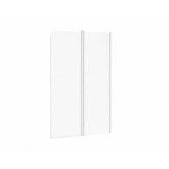 Ravak Chrome Badewannenabtrennung 100 cm zweigeteilt weiß Matte/durchsichtiges Glas 7QRA0E00Z1