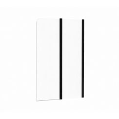Ravak Chrome Badewannenabtrennung 100 cm zweigeteilt schwarz Glanz/durchsichtiges Glas 7QRA0300Z1
