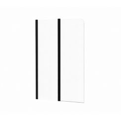 Ravak Chrome Badewannenabtrennung 100 cm zweigeteilt schwarz Glanz/durchsichtiges Glas 7QLA0300Z1