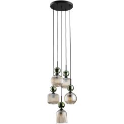 TK Lighting Sophia Green Cognac Pendelleuchte 5x10 W grün-braun 11149