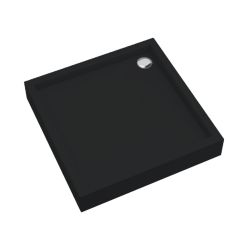 Schedpol Medium Black Mat Halbrunde Duschwanne 80x80 cm schwarz 3.4733/C/MG