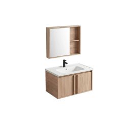 Rea Gama Waschbecken mit Unterschrank und Spiegel 70 cm beige REA-M0206