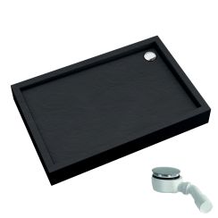 Schedline Favory Plus Black Stone Rechteckige Duschwanne 120x80 cm schwarz 3ST.F1P-80120/C/ST