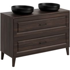 Set Badschrank Comad Dorothy Ristretto DOROTHY RISTRETTO 82-120-46-2S, Waschbecken Comad River 1 RIVER 1 BLACK MATT UN 40 ( E-6595 ), RISTRETTO 89-120-46 M
