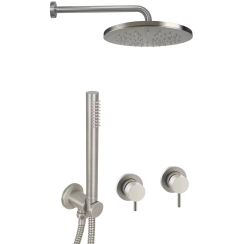 Paffoni Rubinetterie Duschset Unterputz mit Kopfbrause stahl LIG010ST70