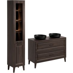 Set Badschrank Comad Dorothy Ristretto DOROTHY RISTRETTO 82-120-46-2S, Badschrank Comad Dorothy Ristretto DOROTHY RISTRETTO 80-40-2D, RIVER 1 BLACK MATT UN 40 ( E-6595 ), RISTRETTO 89-120-46 M