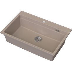 Ruvetti Absol 80 Granitspüle mit Abtropfeinsatz 76x50 cm beige 3001AB_BE80_W
