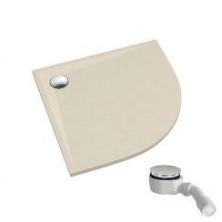 Schedpol Etrusco Cashmere Stone Viertelkreis-Duschwanne mit Siphon 90x90 cm beige 3.464/PK/ST