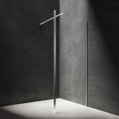 Omnires Marina Walk-In Dusche 80x30 cm rechteckig chrom Glanz/durchsichtiges Glas MA8030CRTR