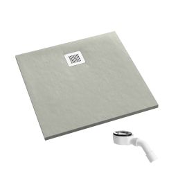 Schedpol Kalait Cement Stone Quadratische Duschwanne 100x100 cm zement 3.3202/CT/ST-M2