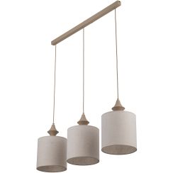 TK Lighting Amura Pendelleuchte 3x15 W grau/aschfarben 11439