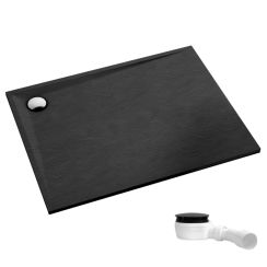 Schedpol Etrusco Black Stone Rechteckige Duschwanne 120x80 cm schwarz 3.466/C/ST