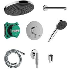 Hansgrohe Pulsify S Duschset Unterputz mit Thermostat mit Kopfbrause schwarz 24624340