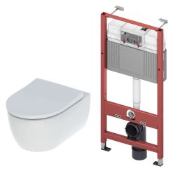 Set WC-Becken Geberit iCon 503.233.00.1, Unterputzrahmen Tece Base 9400407