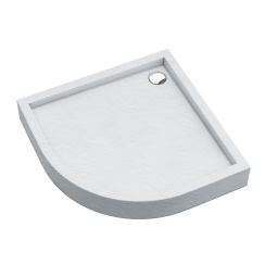 Schedpol Medium White Stone Halbrunde Duschwanne 80x80 cm weiß 3.4733/B/ST