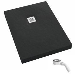 Schedpol New Horizons Black Stone Rechteckige Duschwanne 110x90 cm schwarz 3.3316/C/ST-M2
