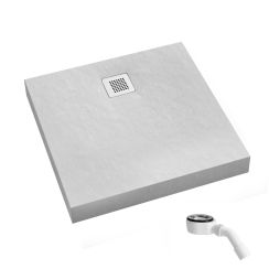 Schedpol New Horizons White Stone Quadratische Duschwanne 90x90 cm weiß 3.3401/B/ST-M2