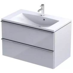 Oristo Etna Badschrank 80x45.5x50 cm Unterschrank hängend weiß OR52-SD2S-80-1