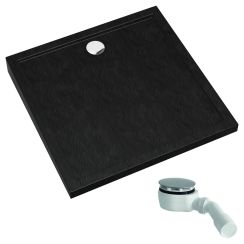 Schedpol Caspar New Black Stone Quadratische Duschwanne 80x80 cm schwarz 3.2830/C/ST