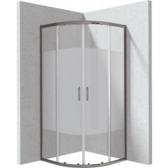 Deante Funkia Evo Duschkabine 90x90 cm halbrund graphit Matte/Glas mit Muster KYPDE99P