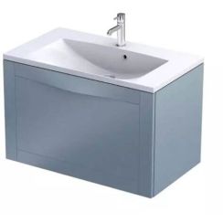 Oristo Badschrank 79.6x45.5x50 cm Unterschrank hängend blau OR49-SD1S-80-16