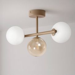 Kaja Lemo Deckenlampe 3x3 W weiß-beige K-5845