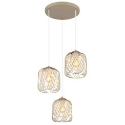 Globo Lighting Dichti Pendelleuchte 3x40 W sandig 15965-3HR
