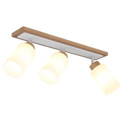 Globo Lighting Rowena Deckenlampe 3x60 W weiß-holz 15977-3