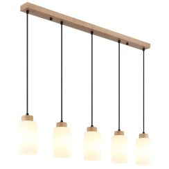 Globo Lighting Rowena Pendelleuchte 5x60 W weiß-braun 15977-5H