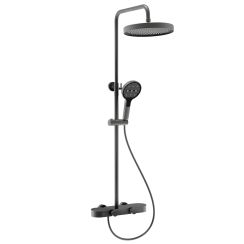 Rea Cris Duschset Wandmontage mit Kopfbrause graphit REA-P0358
