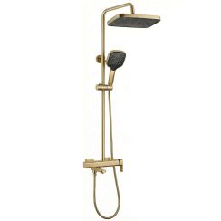 Rea Arlo Duschset Wandmontage mit Kopfbrause gold REA-P7441