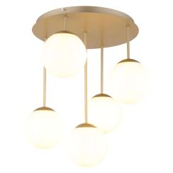 Globo Lighting Harmon Deckenlampe 5x25 W weiß-braun 47441-5CH