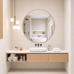 Baltica Design Aluma Spiegel 100x100 cm rund gold 5904107933405