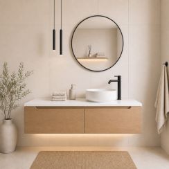 Baltica Design Aluma Spiegel 70x70 cm rund schwarz 5904107933337