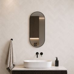 Baltica Design Aluma Spiegel 45x90 cm oval schwarz 5904107933597