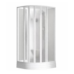 Ravak Supernova Duschkabinen-Set mit Duschwanne 90x90 cm halbrund weiß Glanz/ 80677112ZG