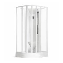 Ravak Supernova Duschkabinen-Set mit Duschwanne 80x80 cm halbrund weiß Glanz/durchsichtiges Glas 80644112Z1