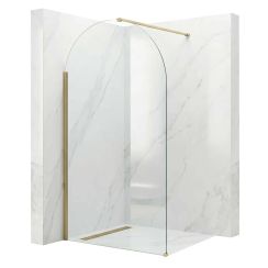 Rea Heaven Walk-In Duschwand 120 cm gold gebürstet/durchsichtiges Glas REA-K6682