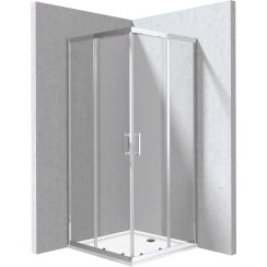 Deante Funkia Evo Duschkabinen-Set mit Duschwanne 80x80 cm quadratisch chrom Glanz/durchsichtiges Glas KYCP0088P