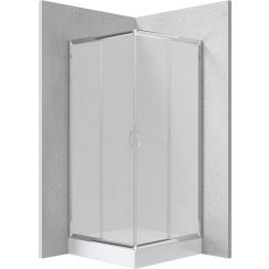 Deante Funkia Duschkabinen-Set mit Duschwanne 80x80 cm quadratisch chrom Glanz/durchsichtiges Glas KYCZ642K