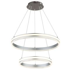 Globo Lighting Francine Pendelleuchte 2x60 W grau/aschfarben-silber 67377-60H