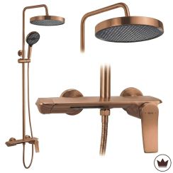Rea Vision Duschset Wandmontage mit Kopfbrause kupfer REA-P9664
