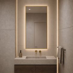 Baltica Design Aluma Spiegel 50x70 cm rechteckig mit Beleuchtung gold 5904107934228