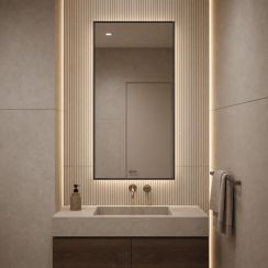 Baltica Design Aluma Spiegel 60x80 cm rechteckig mit Beleuchtung schwarz 5904107934259