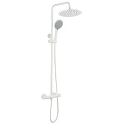Rea Lungo Duschset Wandmontage mit Thermostat mit Kopfbrause weiß REA-P6731