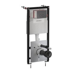 Omnires Flush Set WC-Vorwandelement mit Betätigungsplatte in der hängenden Schüssel STFWC1R45RAT