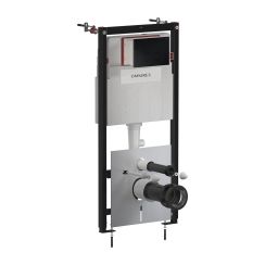 Omnires Flush Set WC-Vorwandelement mit Betätigungsplatte in der hängenden Schüssel STFWC1R45RBLM