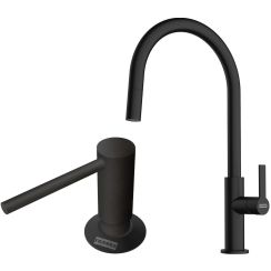 Set Küchenarmatur Franke Maris Slim J Pull-Out 115.0728.389, Flüssigkeitsspender Franke Comfort 112.0753.277