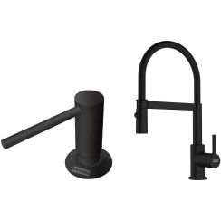 Set Küchenarmatur Franke Lina 115.0725.838, Flüssigkeitsspender Franke Comfort 112.0753.277