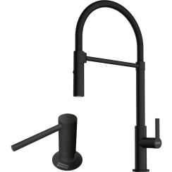 Set Küchenarmatur Franke Maris Slim Semi-Pro 115.0728.396, Flüssigkeitsspender Franke Comfort 112.0753.277